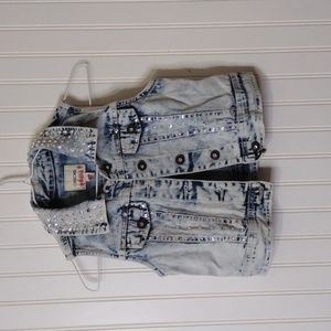 Cherokee bedazzled denim vest